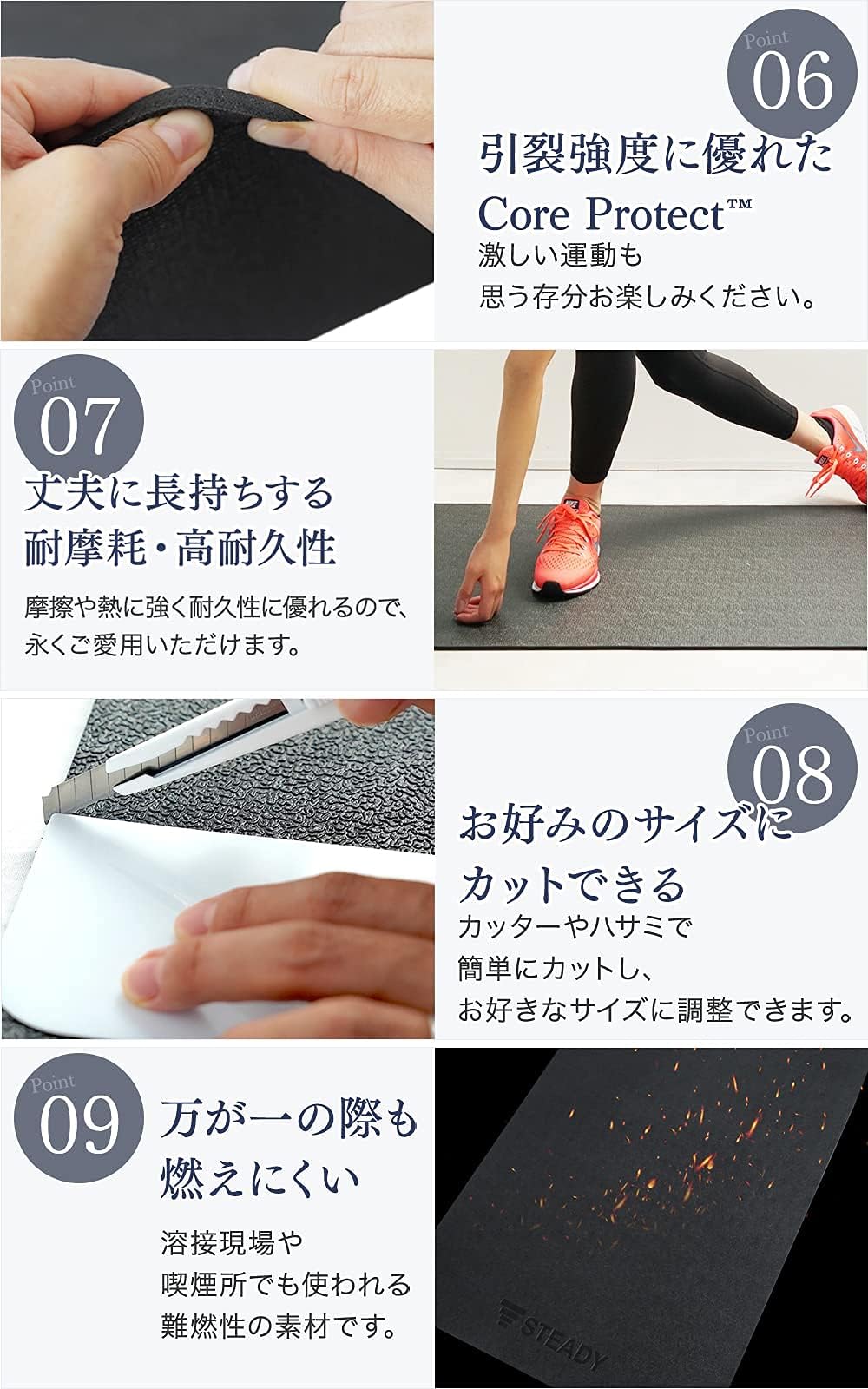 Amazon.co.jp: STEADY トレーニングマット 【 Designed in Japan 独自